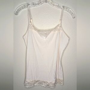 Elegant Lace Trim White Camisole